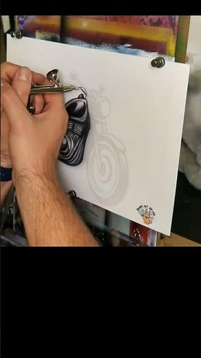airbrush Motorrad Tutorial Beginner #airbrush #art #shorts #kunst #artist #drawing #kunst