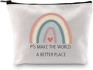 GJTIM Physical Therapist PT Zipper Pouch PTs Make The World A Better Place Therapist Appreciation Gift for Exercise Therapist (PTs Make Makeup)