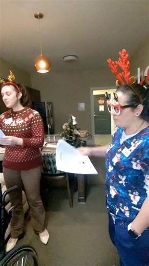 Spreading some holiday cheer with Christmas caroling! Bob even sang with us ❤️ | Charter Senior Living of Oak Openings
