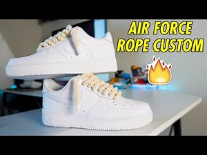 CHUNKY ROPE LACE AIR FORCE 1 TUTORIAL! (EASY)