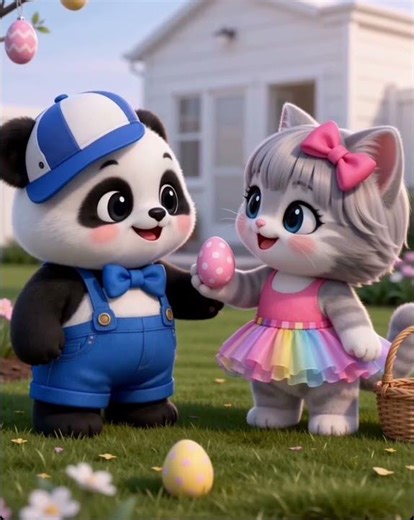 💕 Easter with Miu & Piu 🐱 💜 🐼