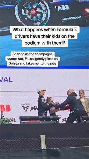 How the little ones are safely taken off the podium before the celebrations begin 🍾⚡️ #MadridEPrix