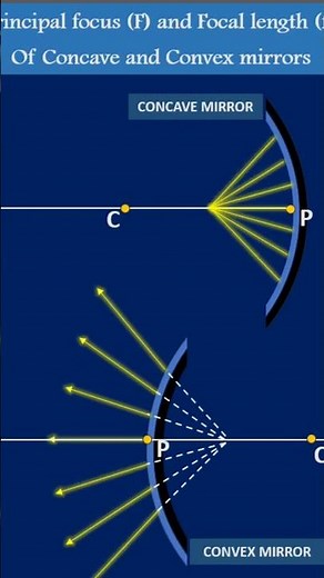 Principal focus (F) and Focal length (f) of Concave and Convex Mirrors #physicsshorts #mirrors #cbse