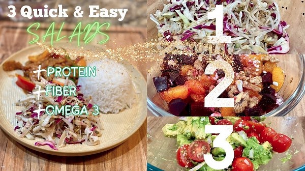 3 Quick & Delicious Side Salads – Cabbage, Beet & Avocado Magic