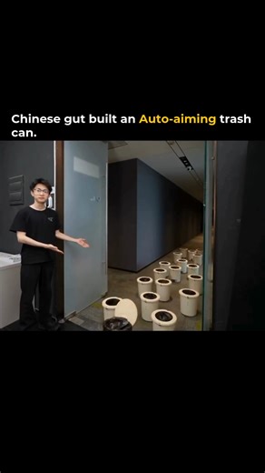 Diversified AI on Instagram: "A Chinese engineer has created an auto-aiming trash can that moves on its own to catch anything you throw at it. Using motion sensors and AI, the bin detects the object’s path and positions itself perfectly to make sure nothing misses. This invention shows how even simple daily tools can become smarter with technology. It’s a small glimpse of how AI and automation are slowly changing the way we interact with ordinary objects. #innovation #technology #ai #engineering