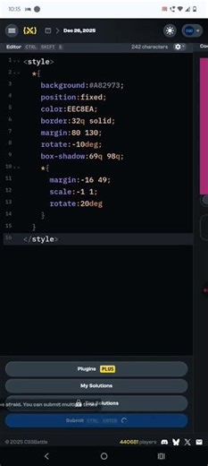 CSS Battle Daily Targets December 26, 2025