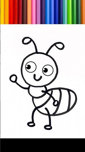 🌈 Drawing, painting and coloring an ant for kids | nursery rhyme.⭐#166