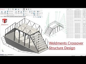 Weldments Crossover Structure Design in Solidworks