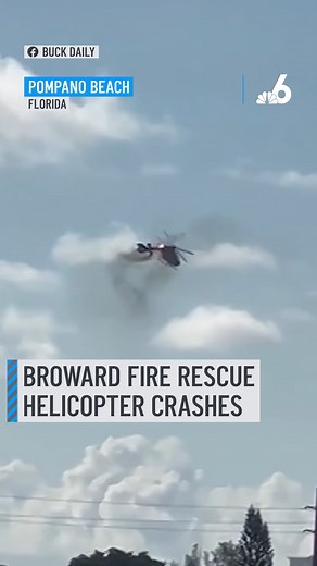 Wild video shows a Broward Sheriff's Office Fire Rescue helicopter crashing in Pompano Beach on Monday morning. Federal Aviation Administration officials said three people were onboard the helicopter. Cell phone footage from a witness showed smoke and flames coming from the helicopter before it spun around and fell from the sky. For the latest on this story, tap here: https://www.nbcmiami.com/news/local/bso-fire-rescue-helicopter-crashes-in-pompano-beach/3099973/ #BSO #Broward #PompanoBeach #hel
