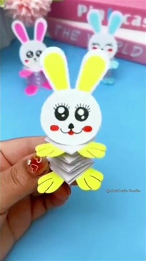 This Paper Bunny JUMPS 😲🐰 | Easy Jumping Paper Toy | Origami Shorts