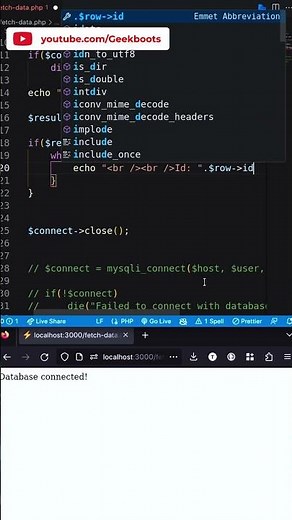 PHP MySQL Tutorial: Fetching Data from Database Step-by-Step Guide for Beginners | Geekboots