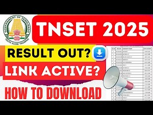 tnset result 2025 | tn set result 2025 | tamil nadu state eligibility test result