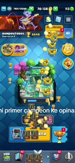 mi primer campion jejeje ta bueno #fyp #cr #clashroyale #clash #mepeganencasa