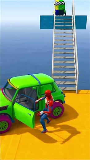 GTA 5 Epic Water Ragdolls Spiderman Jump/Fails Ep - 37 #minions #shortvideo #gta #gaming #spiderman