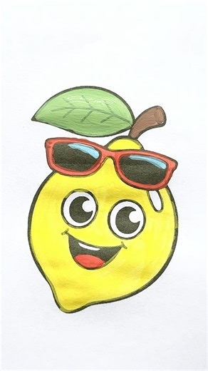 Lemon 🍋🫶🏻💛, Coloring for kids #artist #colors #draw #lemon #fruit #cute #cartoon