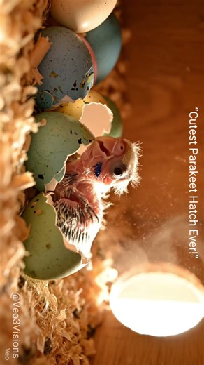 “Dreamy Parakeet Hatching ✨🐣 Pastel Egg Break in Soft Glowing Light | Cinematic Cute #Shorts”