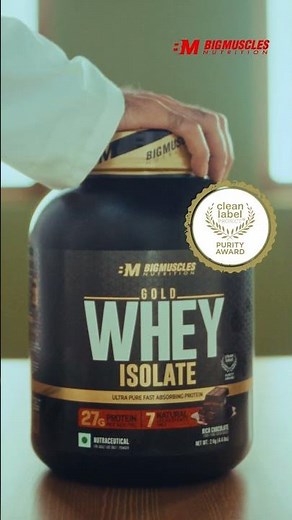 Gold Whey Isolate | Only 7 Natural Ingredients | 27g of Pure Isolate Protein | Clean Label Certified