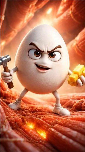 Egg, Milk & Chicken inside your muscles after gym 💪🏻 | Muscle repair animation