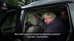 Can we have a points-based immigration system and access to the European single market? "You betcha." That's the response from Boris Johnson when cornered by Channel 4 News. | Channel 4 News