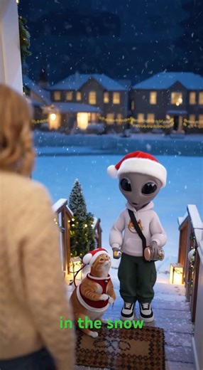 Alien and his cat caroling! 👽🐈🎄🎅🏻 #cute #funny #christmas #carolers