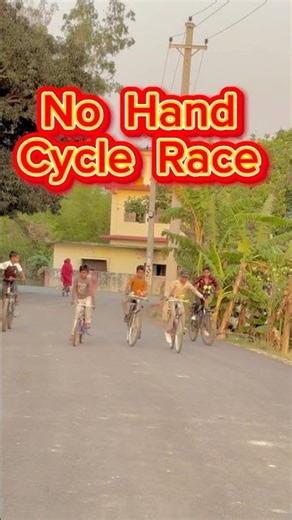 No Hand Cycle Race 😱 Kon jitega competition #race #compilation #challenge #cycling #stunt #shorts ￼
