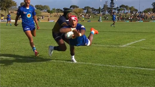 💥🍾🏉😮 Try of the season contender right off the bat! The Cape Peninsula University of Technology (CPUT) Techies draw level with an absolute banger! The Blue Wave run it from their own 22 and Madonsela scores in the far corner. This is #RugbyThatRocks! #WhosNXT | Varsity Cup