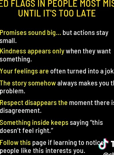 Not every warning sign is loud. Some of them feel like confusion, second-guessing, and slowly losing yourself. #RedFlags #EmotionalIntelligence #ToxicPeople #SelfAwareness #LifeLessons