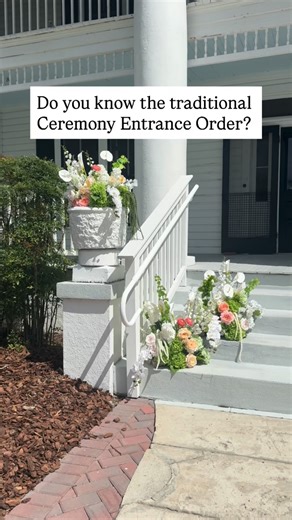 Ceremonies By Chrissy on Instagram: "Did you know there’s a traditional wedding ceremony entrance order that helps keep your big moment flowing seamlessly? From the groom’s entrance to the bridesmaids, ring bearer, flower girl, and of course, the bride’s grand walk down the aisle—every role has its moment to shine. This time-honored sequence ensures that your ceremony feels organized, timeless, and unforgettable. As your Wedding Officiant & Coordinator, I guide you through every detail—including