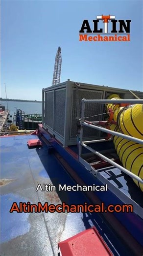 Altin Mechanical Installing Temporary A/C for the Crew of an Underwater Cable-Laying Barge