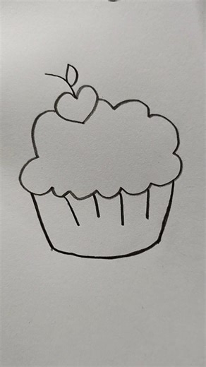 easy and simple cupcake drawing ideas 🧁💡 #shorts #diyideas