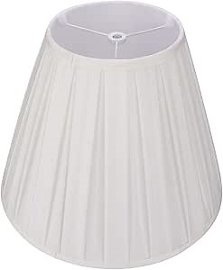 White Medium Pleated Barrel Lamp Shades, ALUCSET TC Cloth Lampshades for Table Lamp and Floor Light, Bottom Diameter 13'' Height 9.5'' Top Diameter 6'' Chemical Fiber Fabric Cloth, Spider (White)