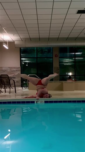 Exciting Shoulder Stand Pool Skills Before Concert