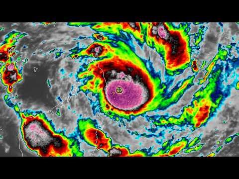 Infrared Satellite Animation of Very Intense Tropical Cyclone Hary (2002)