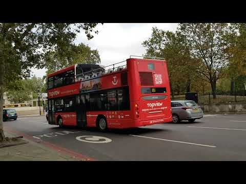 Bus Spotting at Hyde Park Corner TopView Tours London Open Top Scania OmniCity (YT10 UWH)