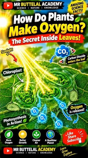 How Do Plants Make Oxygen? 🌿 Secret Inside Leaves! 😱 #photosynthesis #explained #mrbuttelalacademy