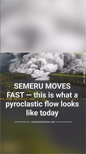 Semeru’s Pyroclastic Flow Seen Moving Fast On Camera