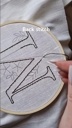 Embroidering Letter M ✨ | Back Stitch from 5-Inch Alphabet #embroidery #handembroidery #alphabet