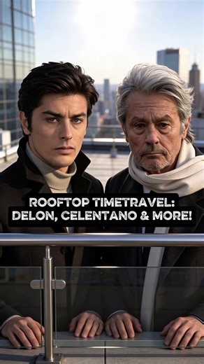 Rooftop Time Travel with Alain Delon, Adriano Celentano, and Brigitte Bardot