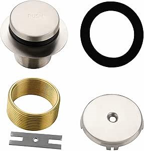 HIDROP Tub Drain Tip Toe Bathtub Drain Conversion Kit Assembly, Brushed Nickel Replacement Bath Drain Trim Kit with Single Hole Overflow Faceplate and Universal Fine/Coarse Thread Assembly - Amazon.com