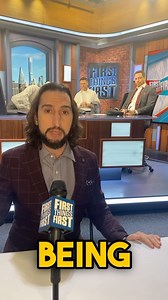 “I said, shut up Nerd.” 😅 @kevin.wildes, @getnickwright and @chrisbroussard68 address the media during FTF’s postshow press conference following Tuesday’s 01.23 show | First Things First on FS1