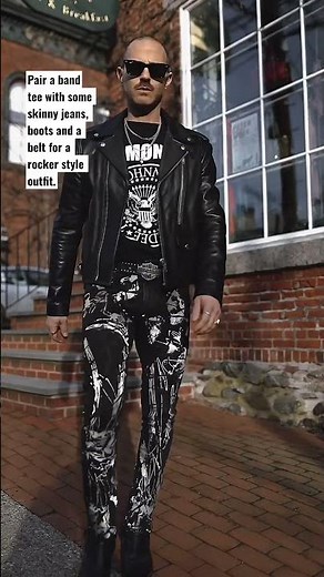 Leather Jacket Rocker Style Outfit #mensoutfits #menfashion #leatherjacket #allblackoutfit