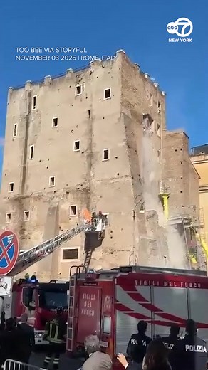 Firefighters in Rome have been working to rescue a worker trapped beneath rubble after a medieval tower partially collapsed during renovation. The incident happened on Monday. The rescue was described as “very complex” due to the structure's instability. Three workers were rescued unharmed, while another reportedly was hospitalized in critical condition. Rome's top law enforcement official said there are “signs of life” from the trapped worker, and efforts are ongoing to save him. Hundreds of to