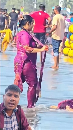 open bath Sea beach 🏖️ #ganga #bathing #shortvideo