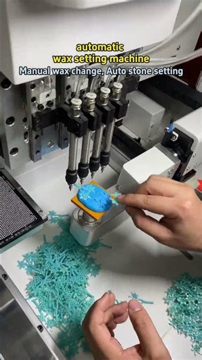 Manual wax model change, automatic stone setting — simple and efficient! #stonesetting