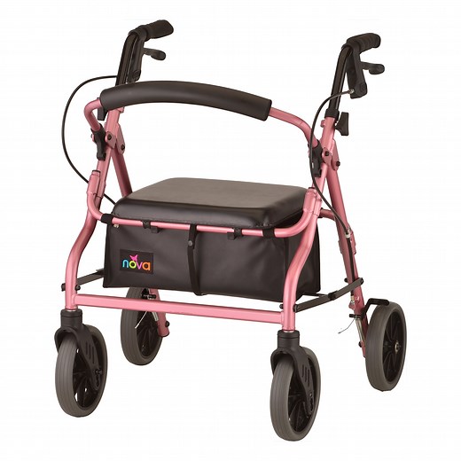 Nova Zoom 18 inch Rolling Walker Pink