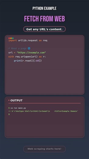 Fetch Web Pages with Python in Seconds #Python #Coding #WebScraping #Shorts