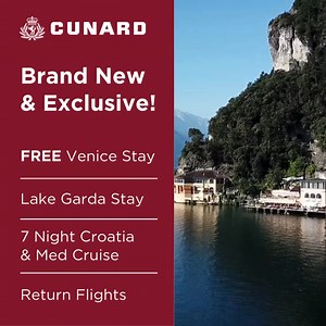 JUST RELEASED! Discover this amazing NEW Med cruise with 3 nights in Lake Garda & FREE Venice Stay🤩 A 3-night stay in Lake Garda sets the scene, surrounded by stunning mountain views and lakeside villages, before a scenic train journey leads to Trieste for a 2-night stay with time to explore the city’s grand squares and take an excursion to Venice. The cruise then begins its journey through the Adriatic and Mediterranean, visiting the charming coastal city of Zadar and the medieval streets of D