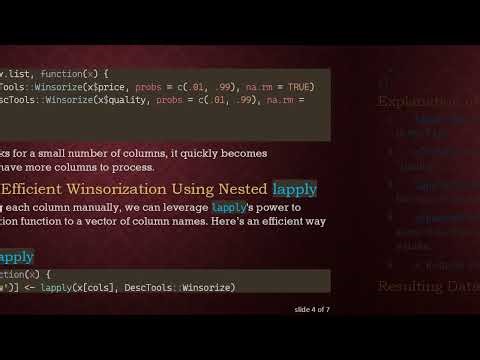 How to Use lapply for List of Lists in R: Winsorizing Pre-defined Columns