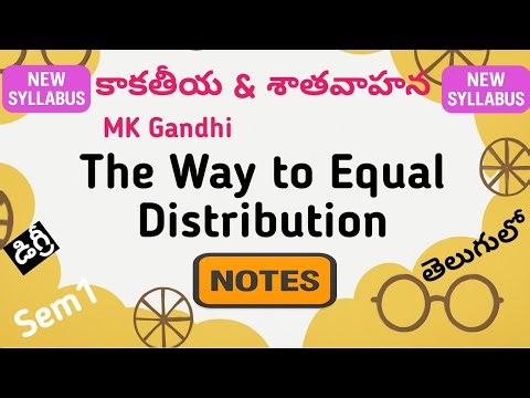 Way to Equal Distribution Gandhi notes in Telugu I Kakatiya Satavahana SU KU UG Degree Sem 1 English