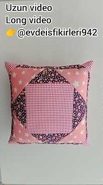 Patchwork Yastık Dikimi ✂️🪡 | Fabric Scraps to Beautiful Pillow 🌸 Full Tutorial on My Channel!